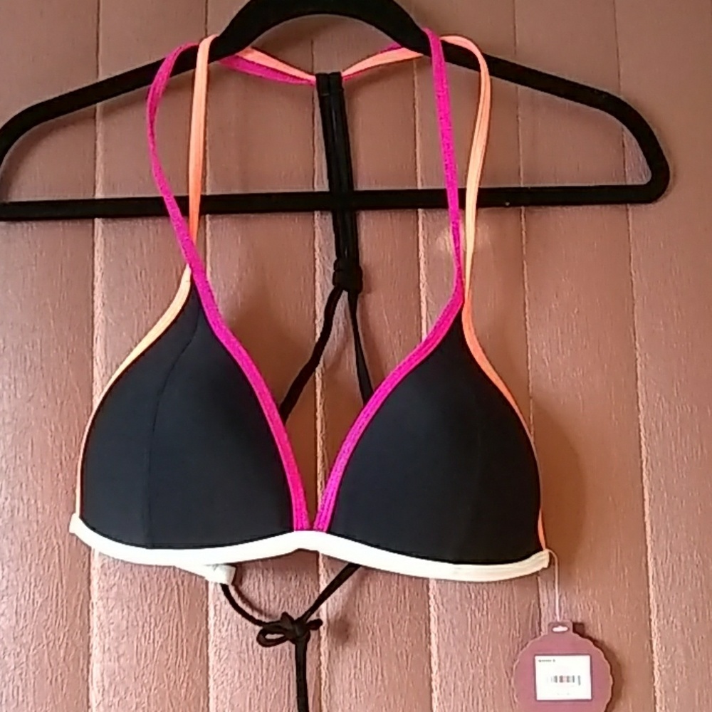 Trendy padded push up black bikini top - Picture 1 of 3